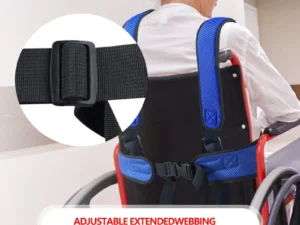 Enhanced Safety Harness Vest with Wheelchair Seat Belt for Fall Prevention in Elderly Patients